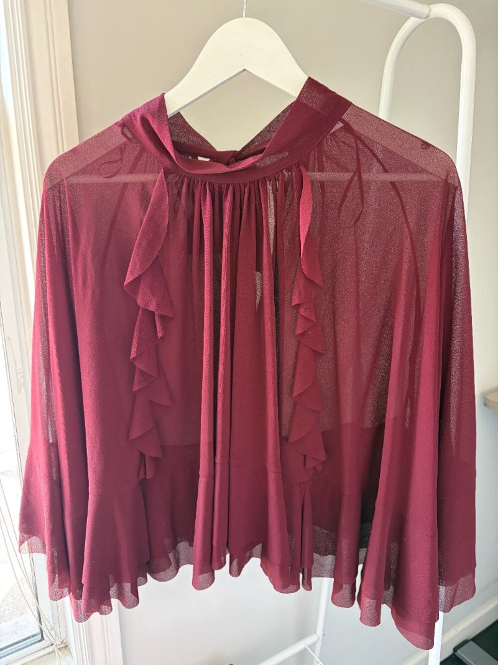 Zara ruffled cape top